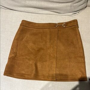 Brown Suede Mini Skirt